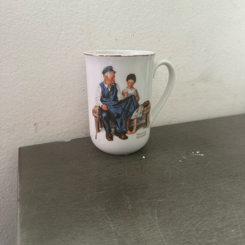 Porcelain Mug with Vintage Illustration